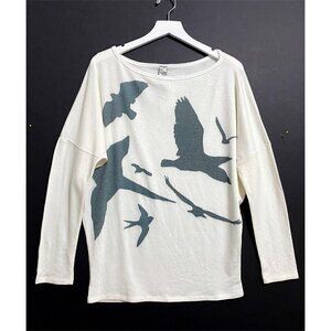 New‎ Go Couture Flocking Birds Print Tunic Sweater